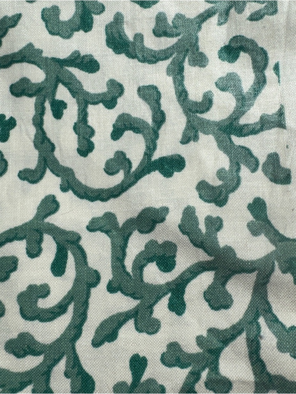 1 1/2 yards Waverly Green Scroll Floral Print decorator Fabric #123 - Picture 5 of 5